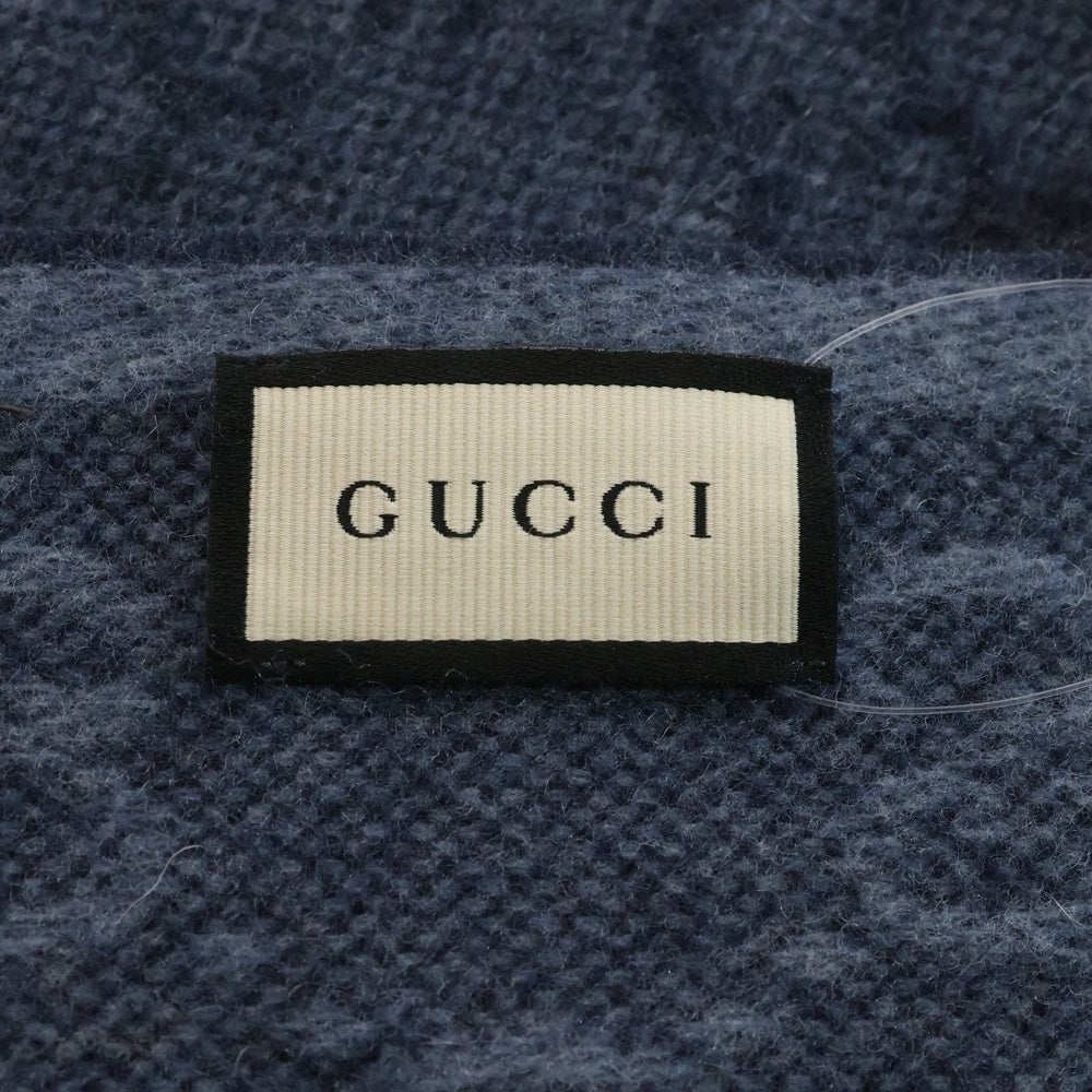 GUCCI(グッチ) GG総柄 ウール マフラー ストール ブルー/レッド 570603 3G200