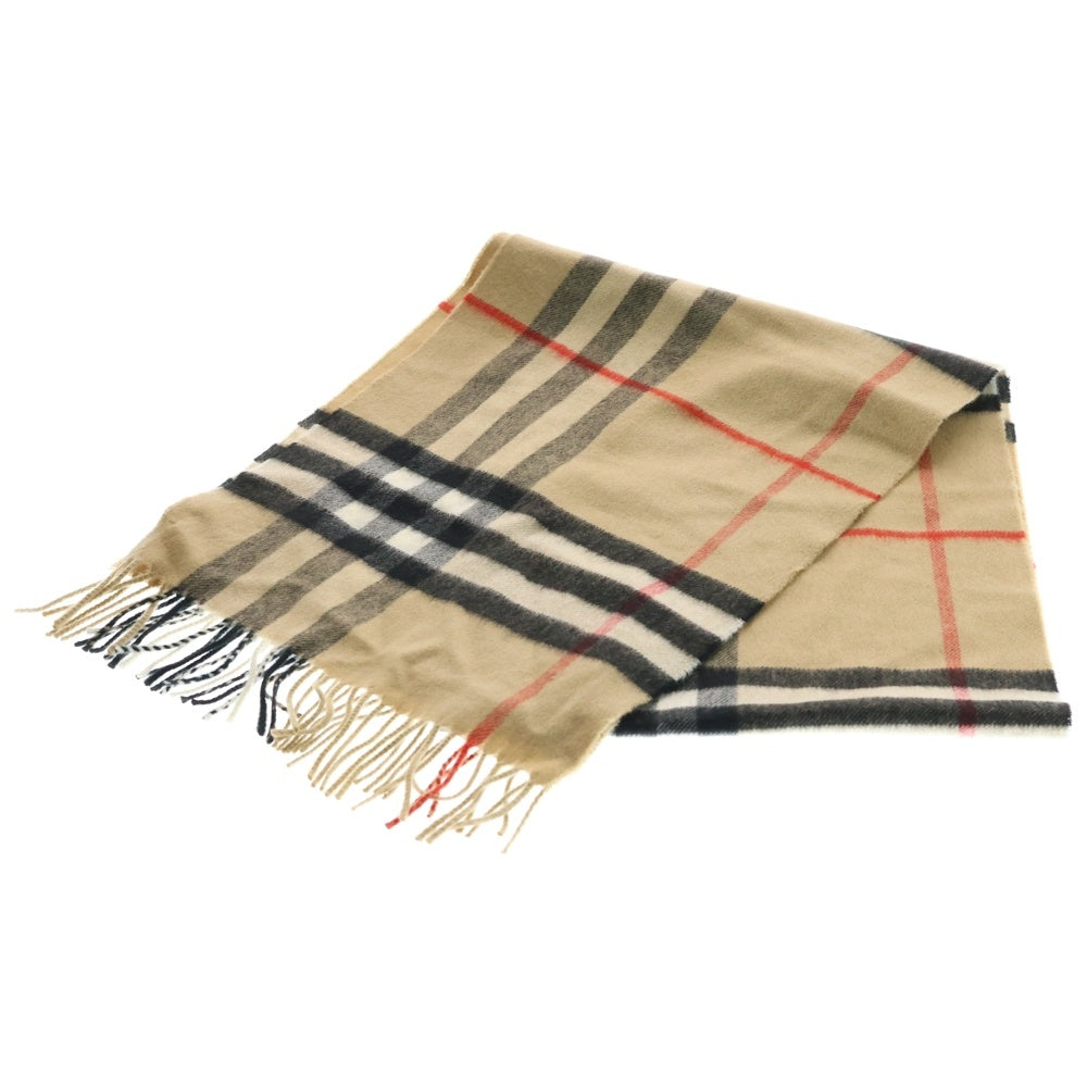 BURBERRY(バーバリー) チェック柄 カシミヤ マフラー ストール ベージュ 8091006/74E