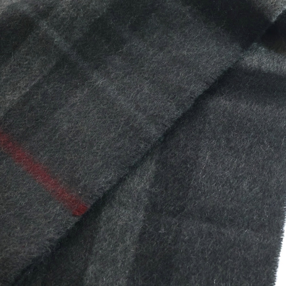 BURBERRY(バーバリー) チェック柄 カシミヤ マフラー ストール ブラック/グレー 8077880/75F