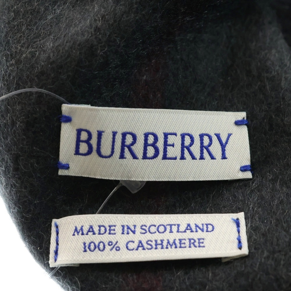 BURBERRY(バーバリー) チェック柄 カシミヤ マフラー ストール ブラック/グレー 8077880/75F