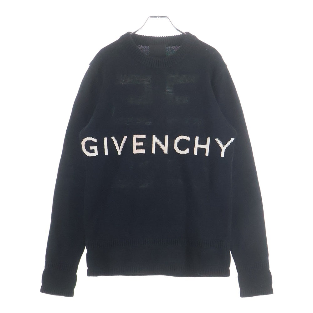 GIVENCHY(ジバンシィ) 22SS フロントロゴ 4Gロゴ ロングスリーブ 長袖ニット コットンセーター ブラック BM90G9401M