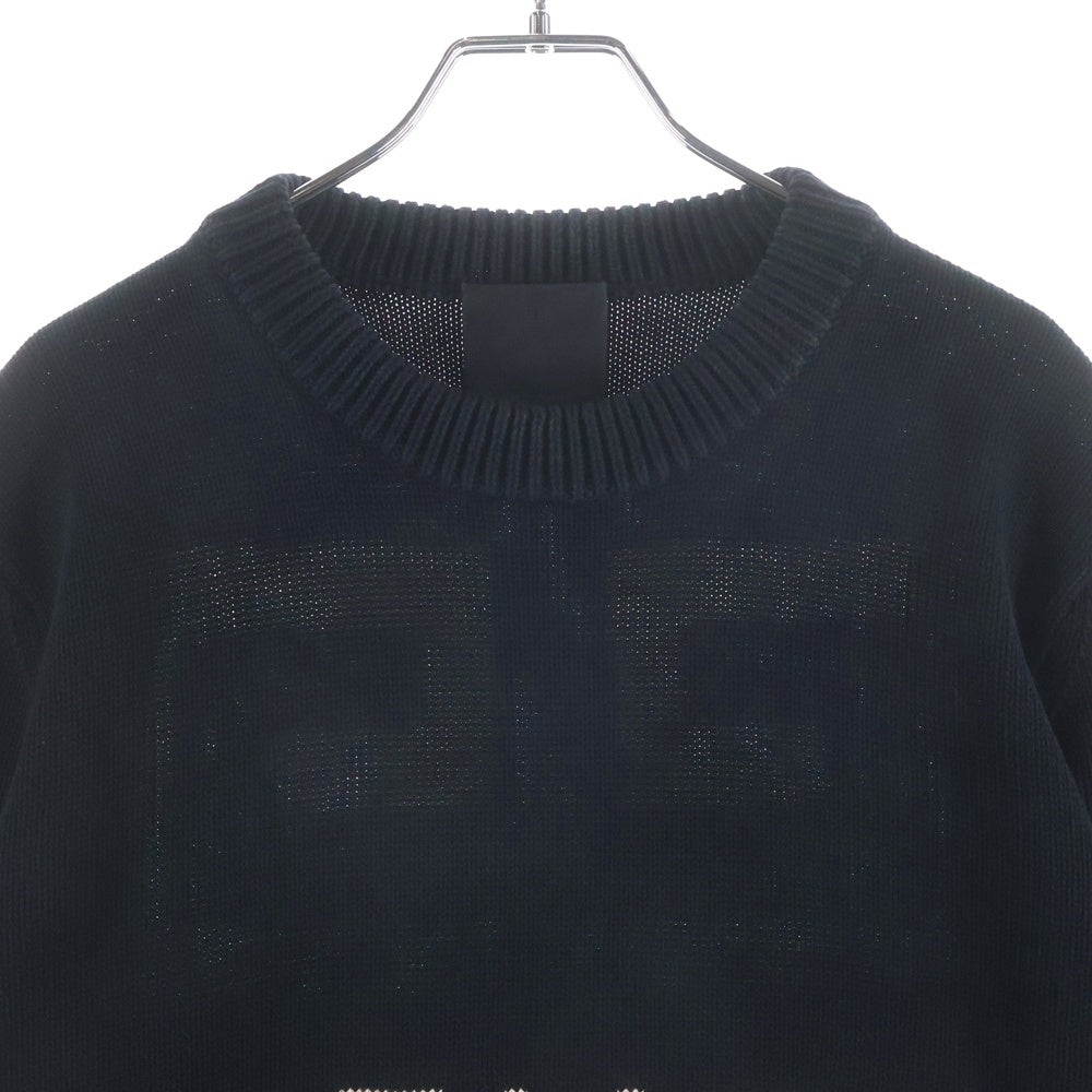 GIVENCHY(ジバンシィ) 22SS フロントロゴ 4Gロゴ ロングスリーブ 長袖ニット コットンセーター ブラック BM90G9401M