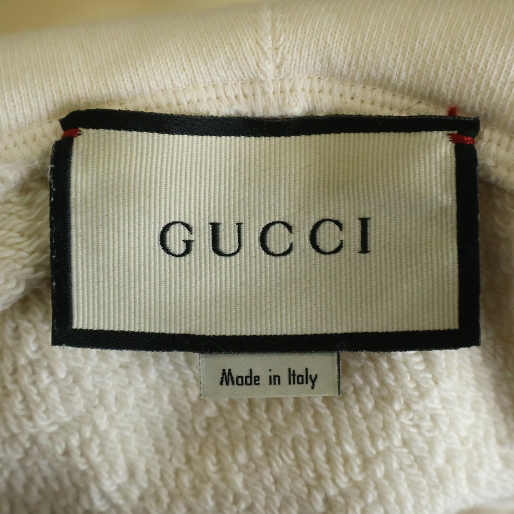 GUCCI(グッチ) フロントデザインプリント プルオーバーパーカー アイボリー 469251-XJBUY
