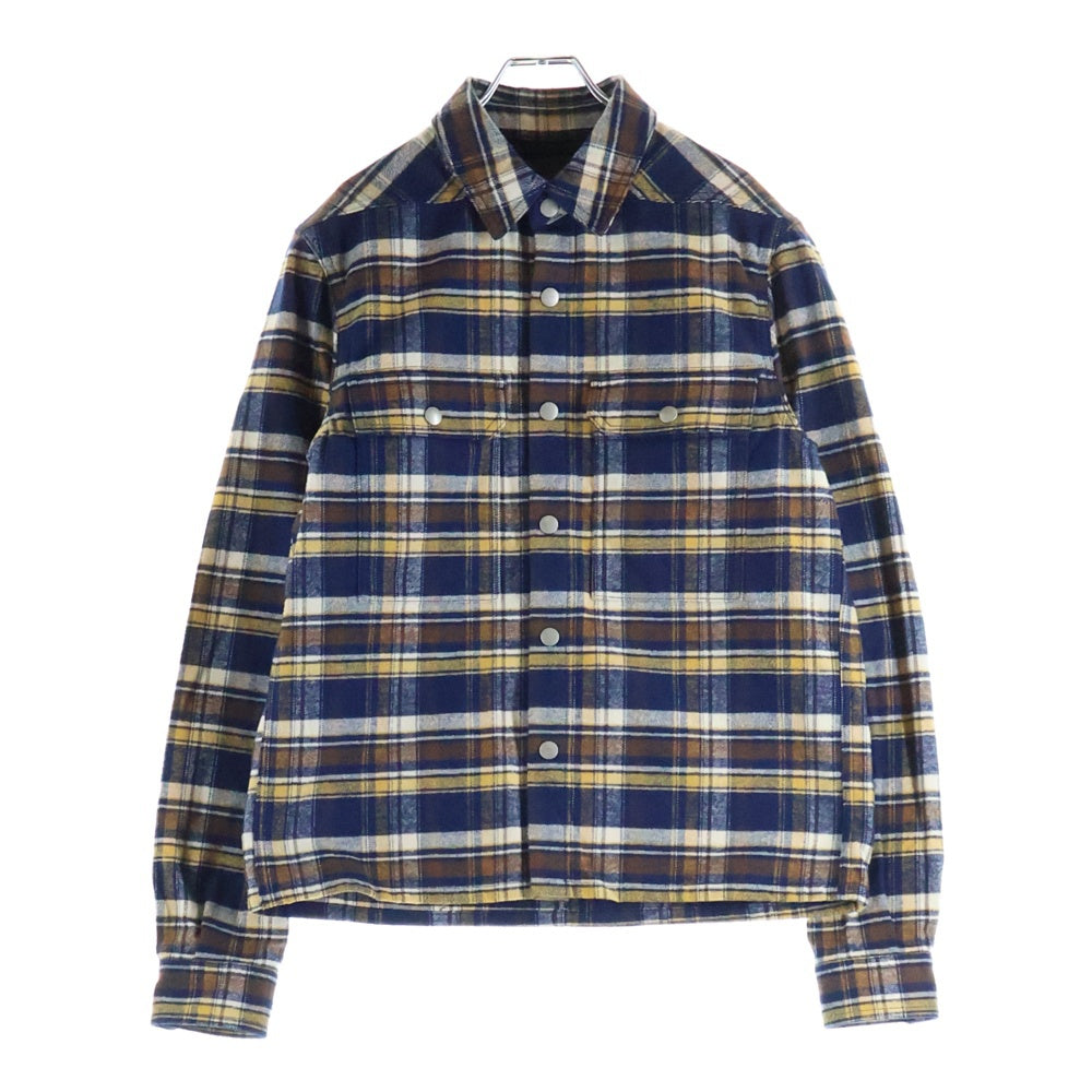 DRKSHDW(ダークシャドウ) 25AW クロップドアウターシャツブルゾン スナップボタン シャツジャケット DL02E2299-CPGJP イエロー/ネイビー
