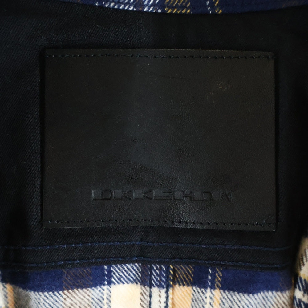 DRKSHDW(ダークシャドウ) 25AW クロップドアウターシャツブルゾン スナップボタン シャツジャケット DL02E2299-CPGJP イエロー/ネイビー