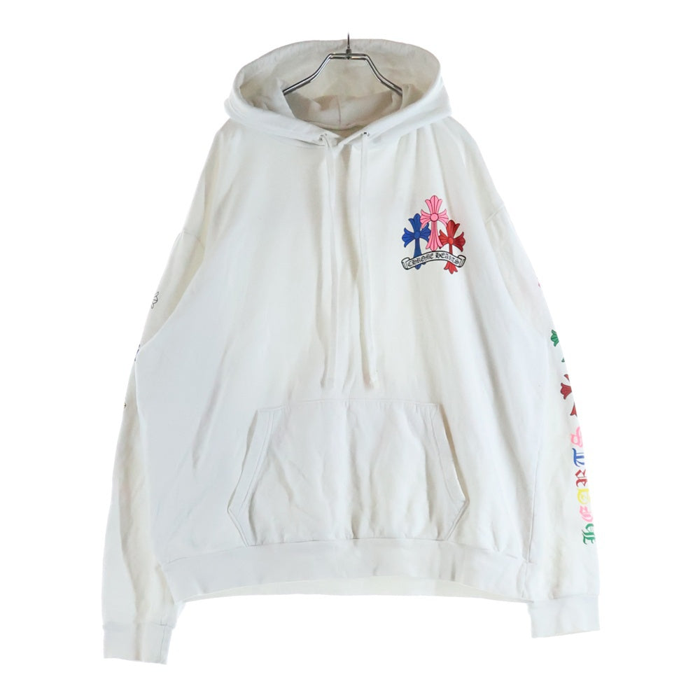 CHROME HEARTS(クロムハーツ) MLTCOL CEM CRS HD PLVR マルチカラーセメタリークロスプリントプルオーバーパーカー フーディ ホワイト