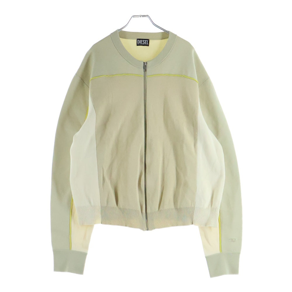 DIESEL(ディーゼル) K-WICHITA ZIP 長袖ニットセーター ジップアップカーディガン アイボリー 0WCAG