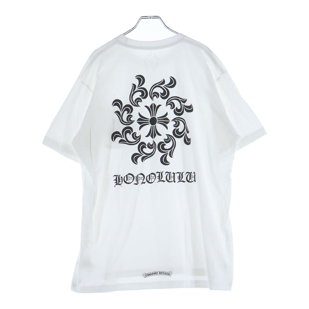 CHROME HEARTS(クロムハーツ) Honolulu CH PLS TEE ホノルル限定 CHプラスプリントTシャツ ロゴプリントクルーネック半袖Tシャツ ホワイト