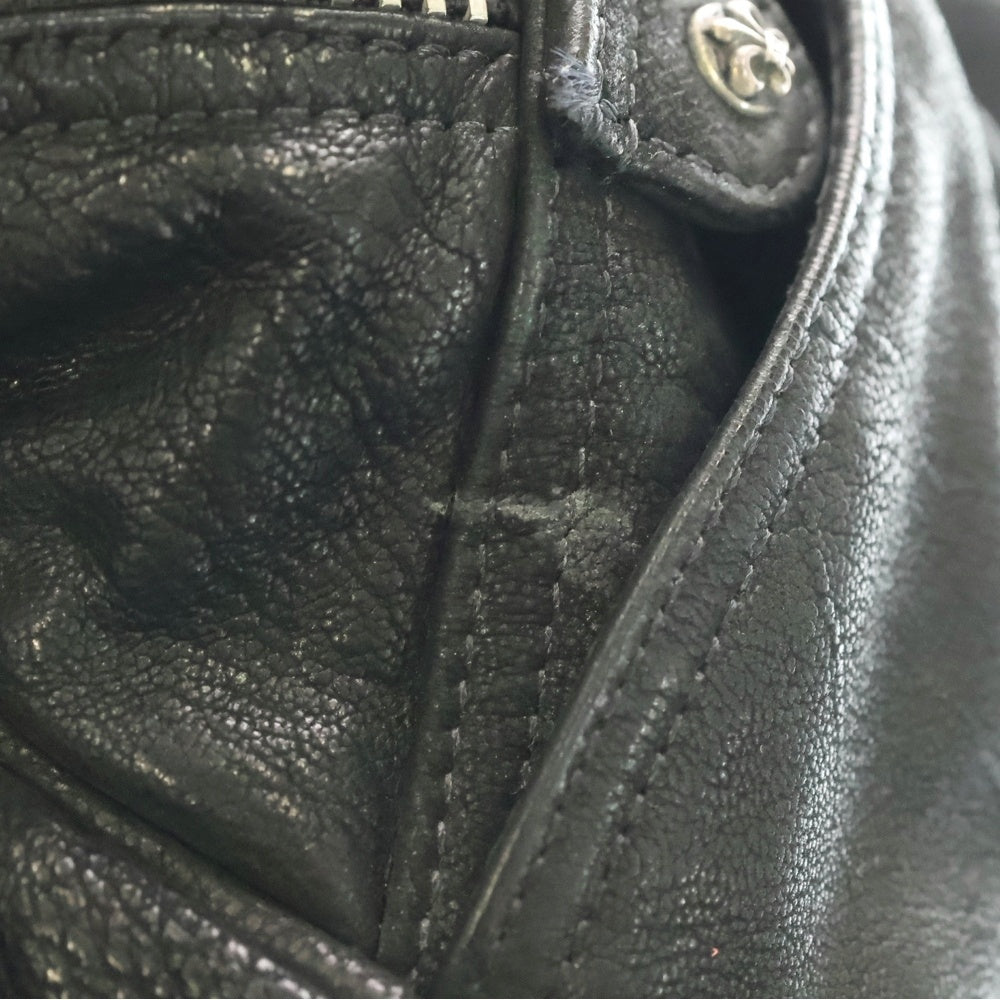 CHROME HEARTS(クロムハーツ) GYM MD ジムバッグ 現行型CHチャーム付き BSフレア装飾 ミディアムレザーハンドバッグ ブラック/シルバー