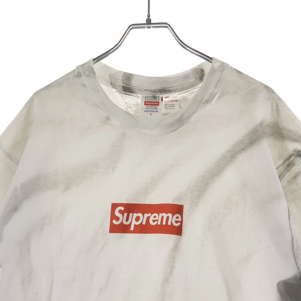 SUPREME(シュプリーム) 24SS ×MM6 Maison Margiela Box Logo Tee エムエムシックスメゾンマルジェラ ボックスロゴプリント クルーネック半袖Tシャツ カットソー ホワイト
