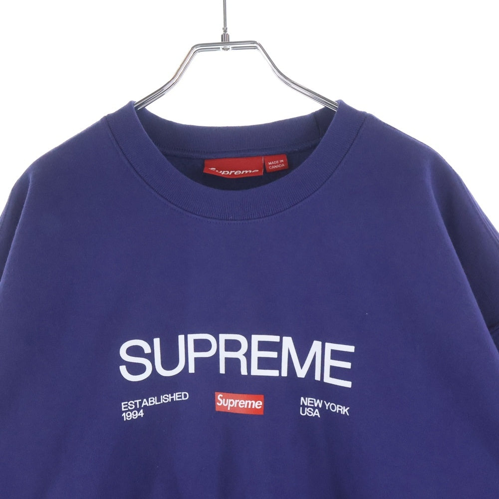 SUPREME(シュプリーム) 24SS Established Crewneck スウェットクルーネックトレーナー パープル