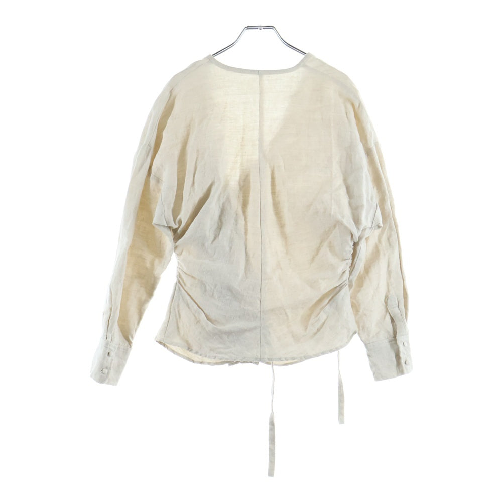 NO BRAND(ノーブランド) ETRE TOKYO リネン カシュクール ブラウス ベージュ レディース