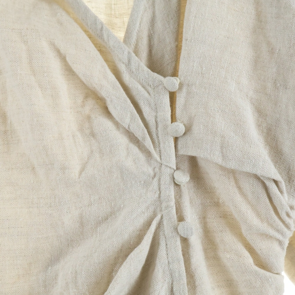 NO BRAND(ノーブランド) ETRE TOKYO リネン カシュクール ブラウス ベージュ レディース