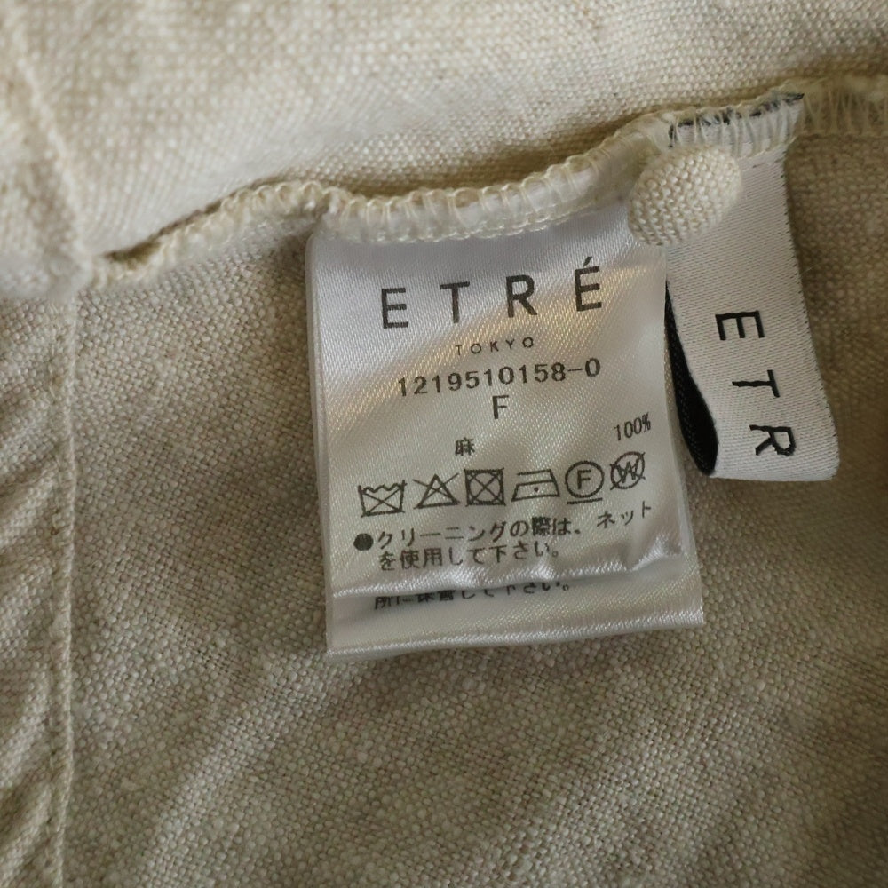 NO BRAND(ノーブランド) ETRE TOKYO リネン カシュクール ブラウス ベージュ レディース