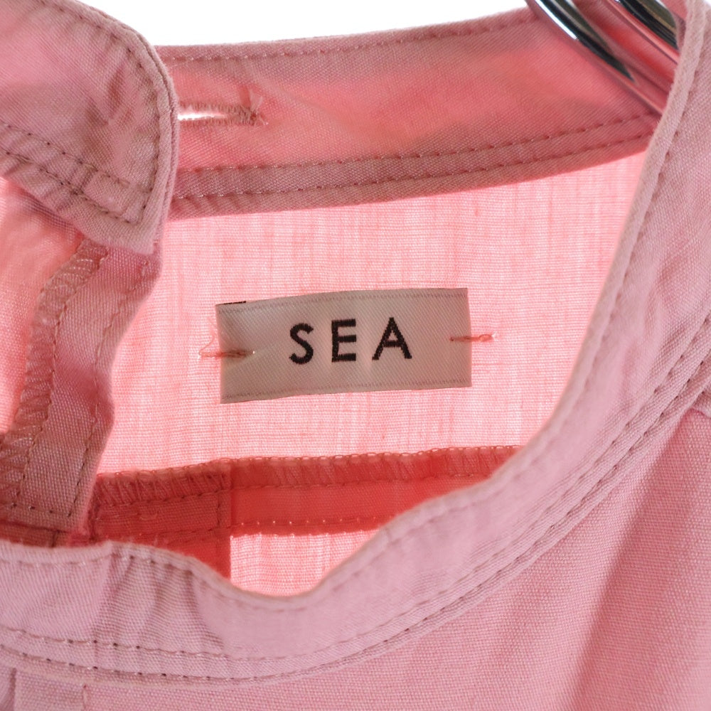 NO BRAND(ノーブランド) SEA ハイネック コットン 長袖シャツ ピンク レディース