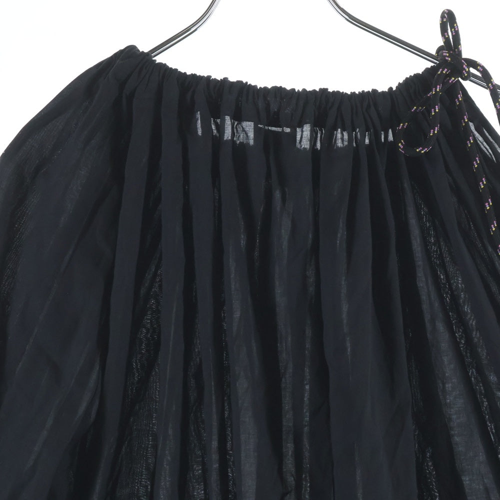 DRIES VAN NOTEN(ドリスヴァンノッテン) ネックドローコード コットン 長袖プルオーバーシャツ ブラック レディース