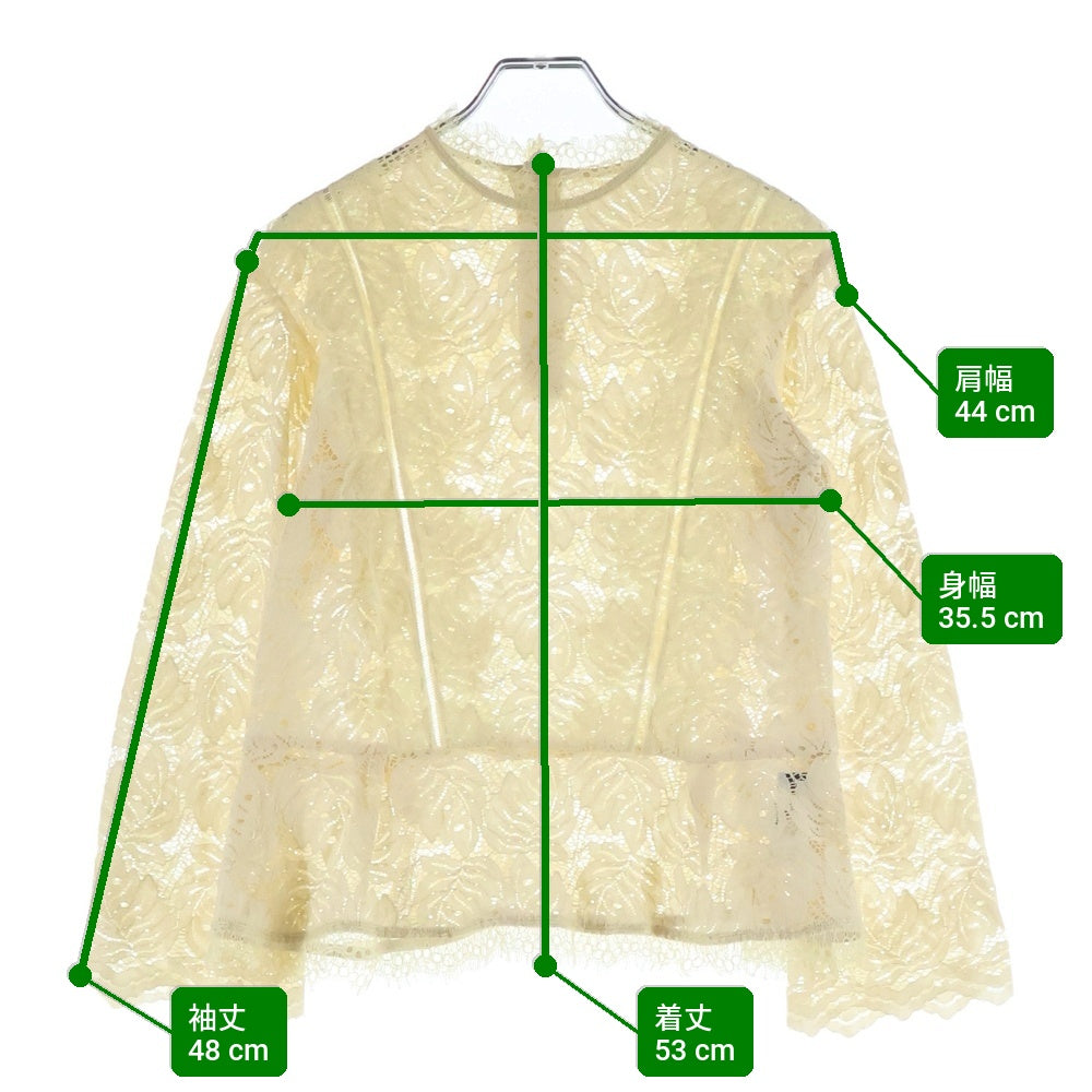 UNACA(アナカ) シースルー レース 長袖シャツ アイボリー レディース