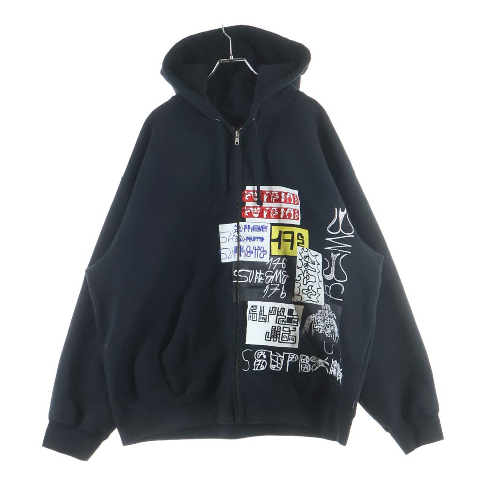 SUPREME(シュプリーム) 25AW 176 Zip Up Hooded Sweatshirt ジップアップ パーカー ブラック