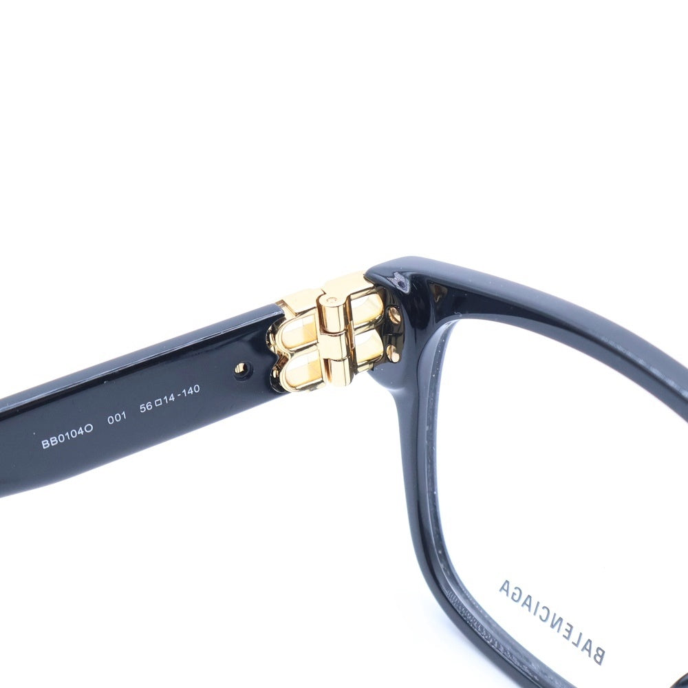 BALENCIAGA(バレンシアガ) スクエア テンプルロゴ 眼鏡 アイウェア ブラック BB0104O