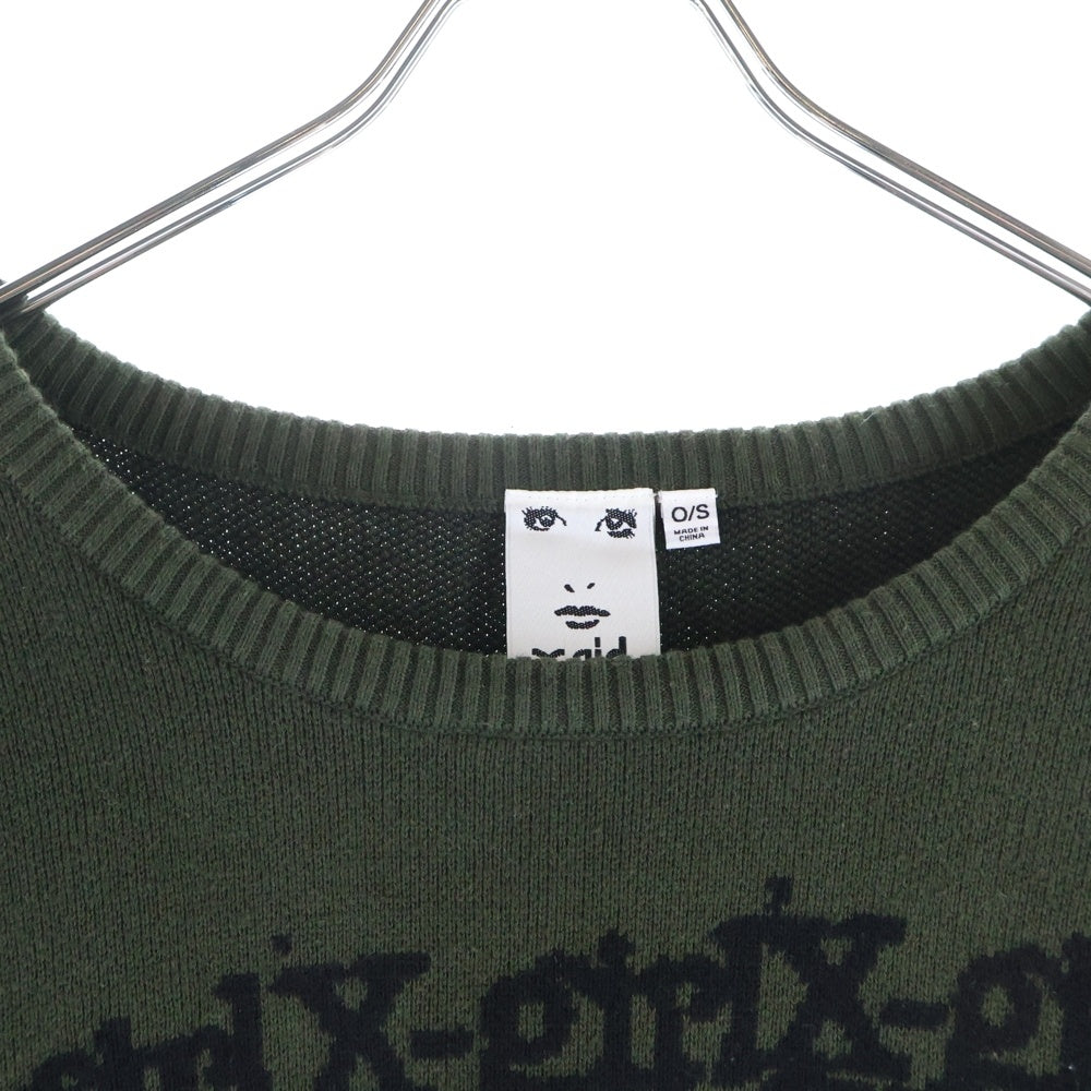 X-GIRL(エックスガール) ×Hysteric Glamour ヒステリックグラマー フロントデザイン クルーネックニットセーター グリーン 105244015013 レディース
