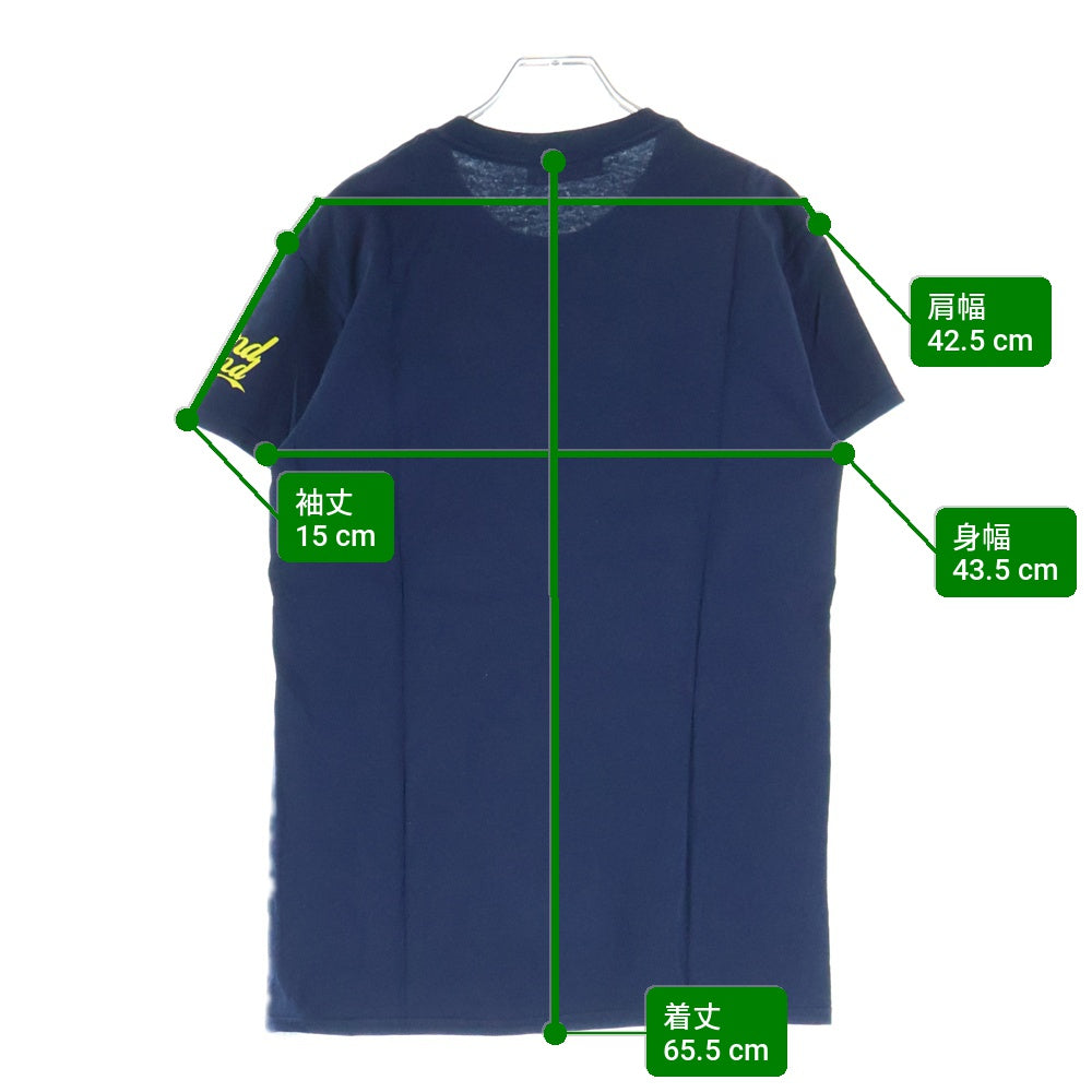 WIND AND SEA(ウィンダンシー) 19SS ×SATURDAYS SURF NYC サタデーズサーフ フロントロゴプリント半袖Tシャツ クルーネックカットソー ネイビー WDS-SAT-MS-03