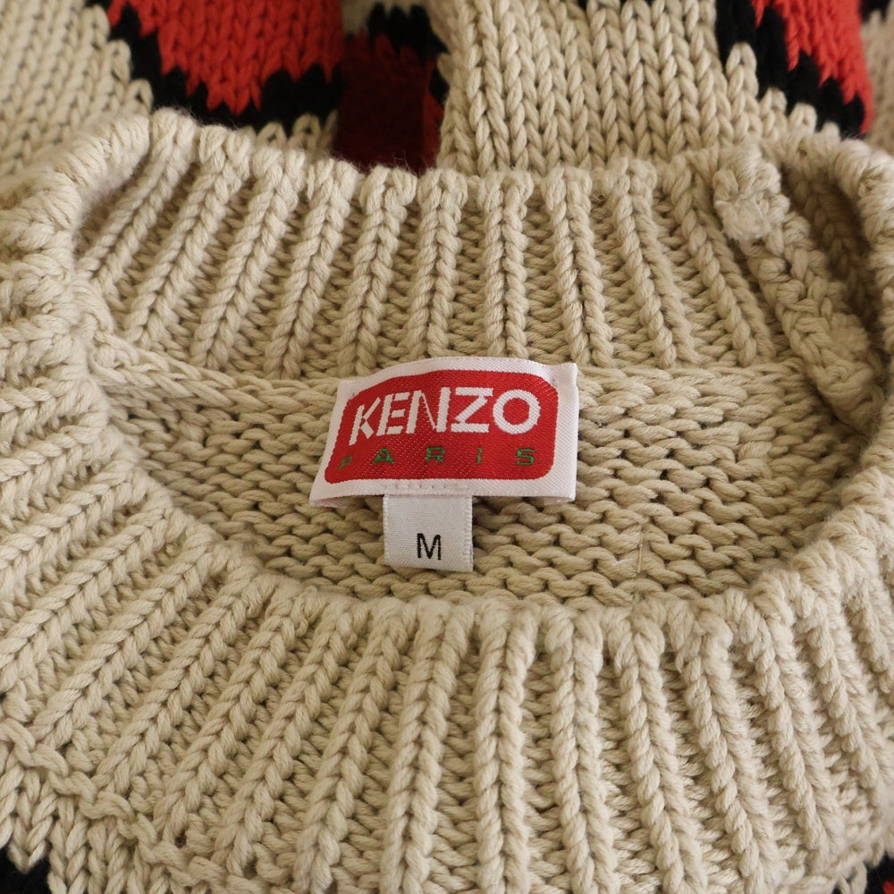KENZO(ケンゾー) Boke Flower プルオーバー ニット セーター ベージュ/オレンジ FD55PU3563CI