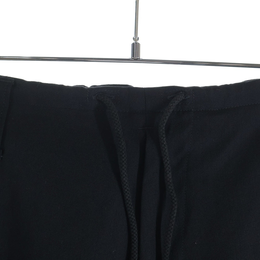 Yohji Yamamoto POUR HOMME(ヨウジヤマモト プールオム) ウールギャバ紐パンツ スラックスパンツ ブラック HV-P99-100