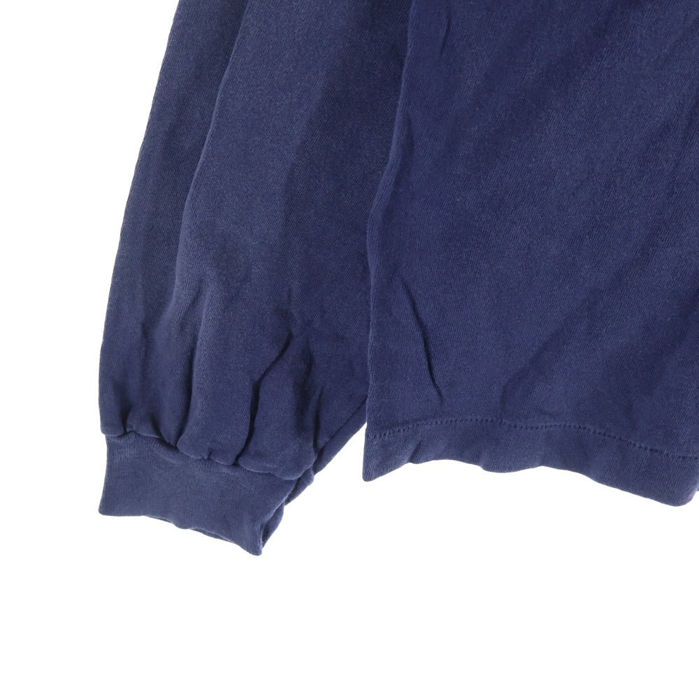 SAINT MICHAEL(セントマイケル) 24AW DEAD SAINT L/S TEE ヴィンテージ加工 プリント長袖Tシャツ ロングスリーブカットソー ネイビー SM-YS1-0000-018