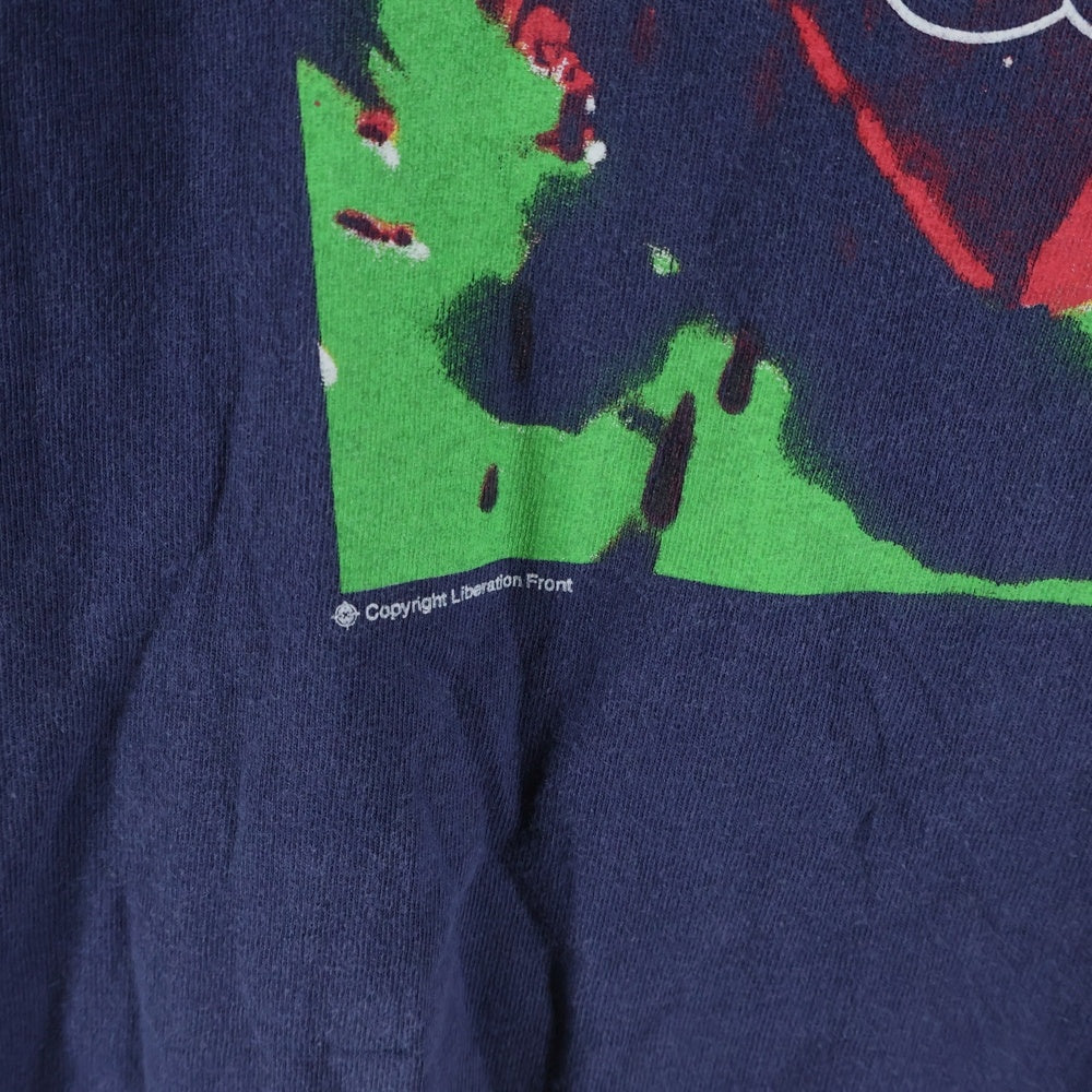 SAINT MICHAEL(セントマイケル) 24AW DEAD SAINT L/S TEE ヴィンテージ加工 プリント長袖Tシャツ ロングスリーブカットソー ネイビー SM-YS1-0000-018