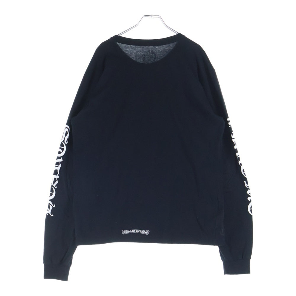 CHROME HEARTS(クロムハーツ) CH LS NECK LOGO ネックロゴプリント 袖ロゴ 長袖Tシャツ ロングスリーブカットソー ブラック レディース