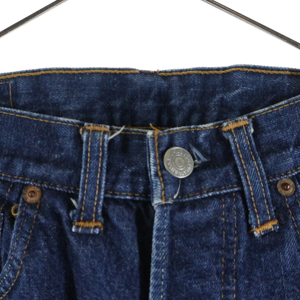 Levi's(リーバイス) 70s 66BIG E ズレカン スレキスタンプ ポケット裏シングルステッチ 混合ステッチ ケアタグ 不均等V ボタン裏6 デニム ジーンズ パンツ 濃紺 インディゴ