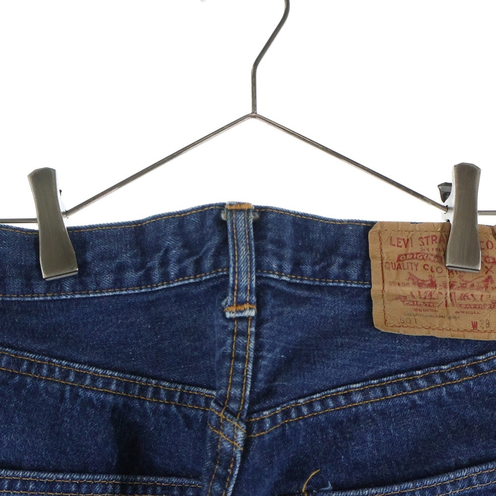 Levi's(リーバイス) 70s 66BIG E ズレカン スレキスタンプ ポケット裏シングルステッチ 混合ステッチ ケアタグ 不均等V ボタン裏6 デニム ジーンズ パンツ 濃紺 インディゴ
