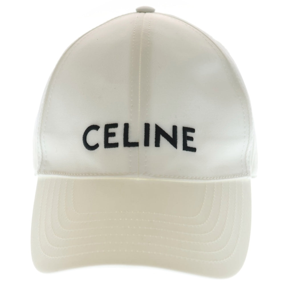CELINE(セリーヌ) ロゴ エンブロイダリー コットン ベースボールキャップ 帽子 ホワイト 2AUS9969P