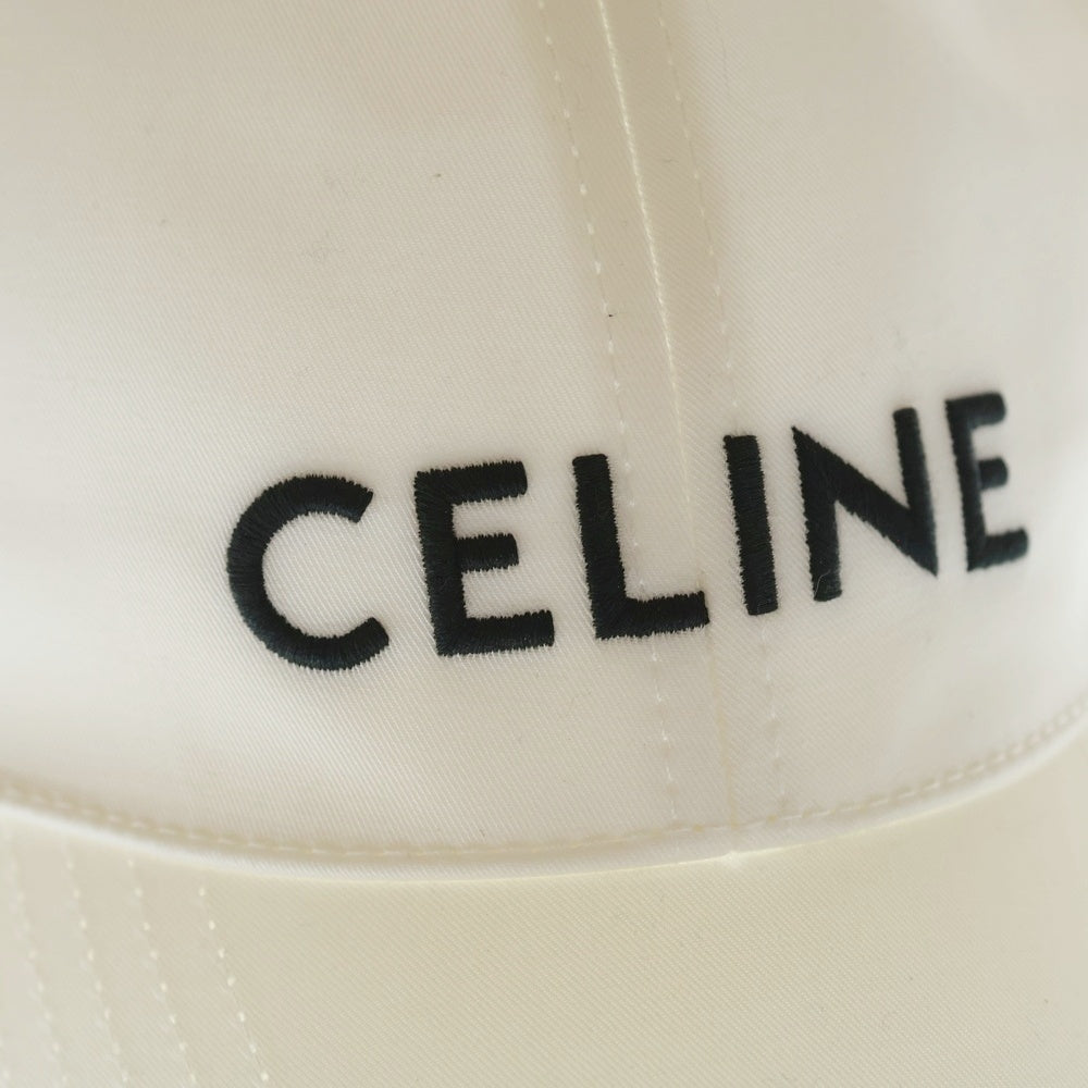 CELINE(セリーヌ) ロゴ エンブロイダリー コットン ベースボールキャップ 帽子 ホワイト 2AUS9969P
