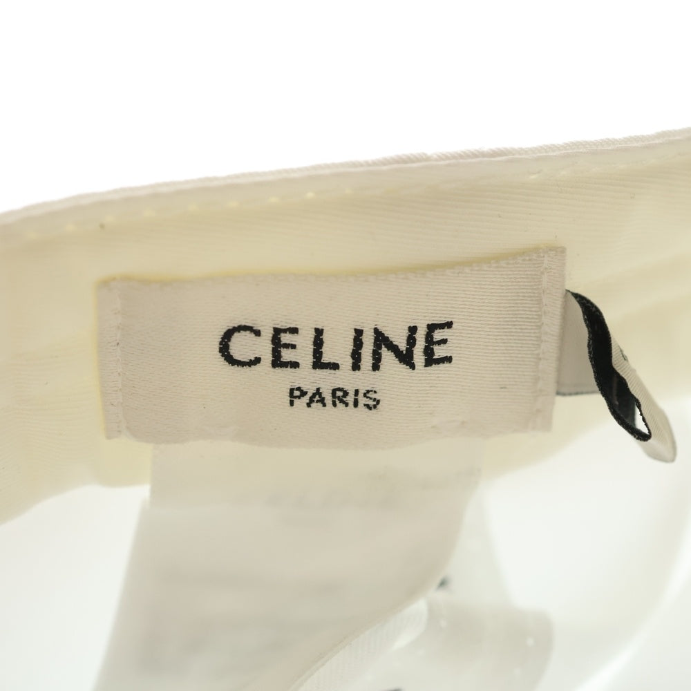 CELINE(セリーヌ) ロゴ エンブロイダリー コットン ベースボールキャップ 帽子 ホワイト 2AUS9969P