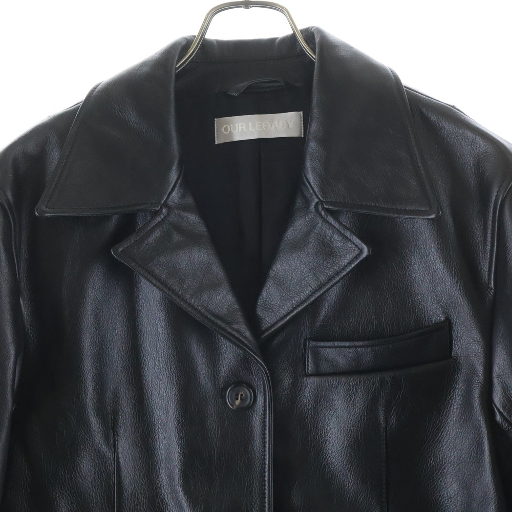 OUR LEGACY(アワーレガシー) Lane Jacket Heavy Grain Black Leather レーンジャケット ブラック グレインヘビーレザー オールレザー ジャケット ブラック M4249LH