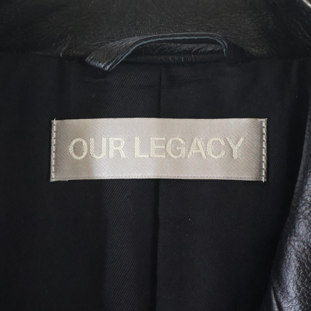 OUR LEGACY(アワーレガシー) Lane Jacket Heavy Grain Black Leather レーンジャケット ブラック グレインヘビーレザー オールレザー ジャケット ブラック M4249LH