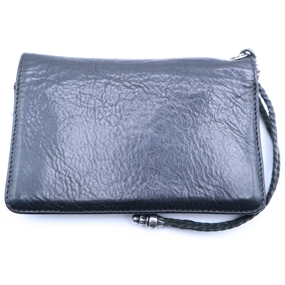 CHROME HEARTS(クロムハーツ) 2ZIP 2ジップ フローラルボタンレザーウォレット ブラック