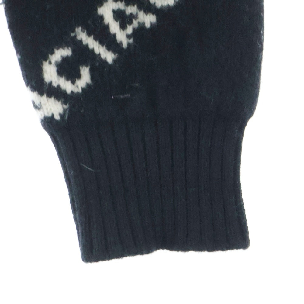 BALENCIAGA(バレンシアガ) ロゴ総柄 クルーネックニットセーター ブラック AK01 534418 レディース