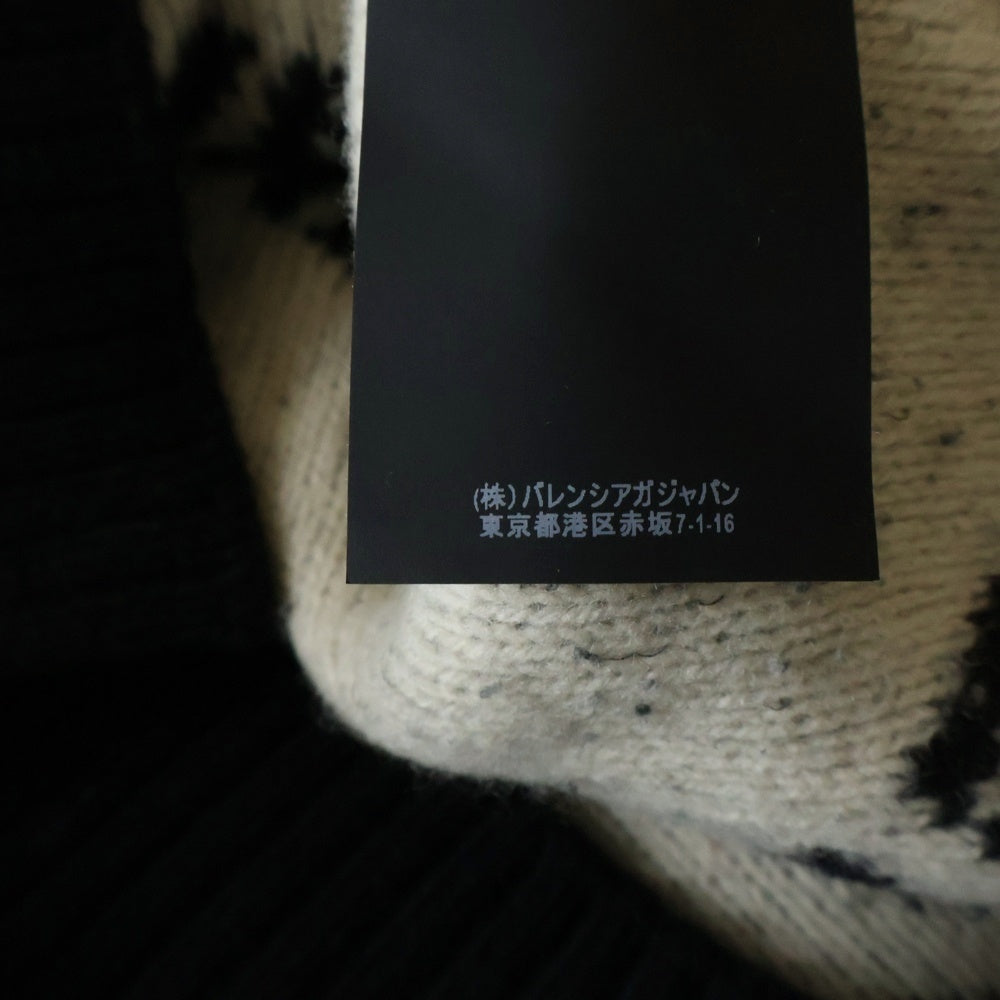 BALENCIAGA(バレンシアガ) ロゴ総柄 クルーネックニットセーター ブラック AK01 534418 レディース