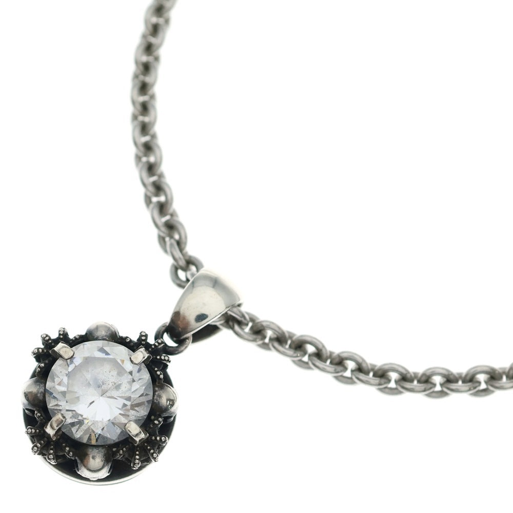 Justin Davis(ジャスティンデイヴィス) FUTURE WHELL フューチャーホイール クラウン スカルモチーフ ジルコニア ペンダント ネックレス シルバー SPJ555 レディース