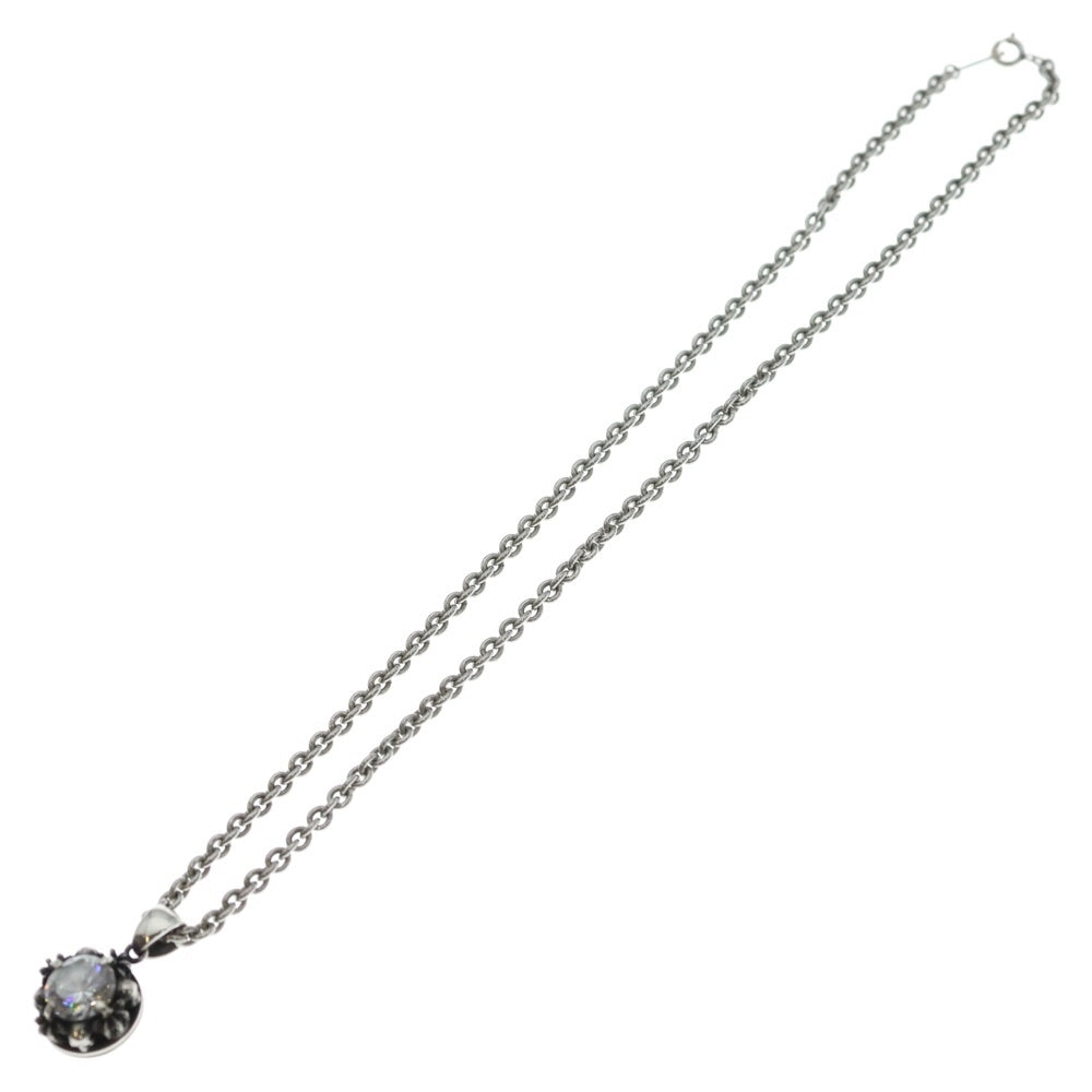 Justin Davis(ジャスティンデイヴィス) FUTURE WHELL フューチャーホイール クラウン スカルモチーフ ジルコニア ペンダント ネックレス シルバー SPJ555 レディース