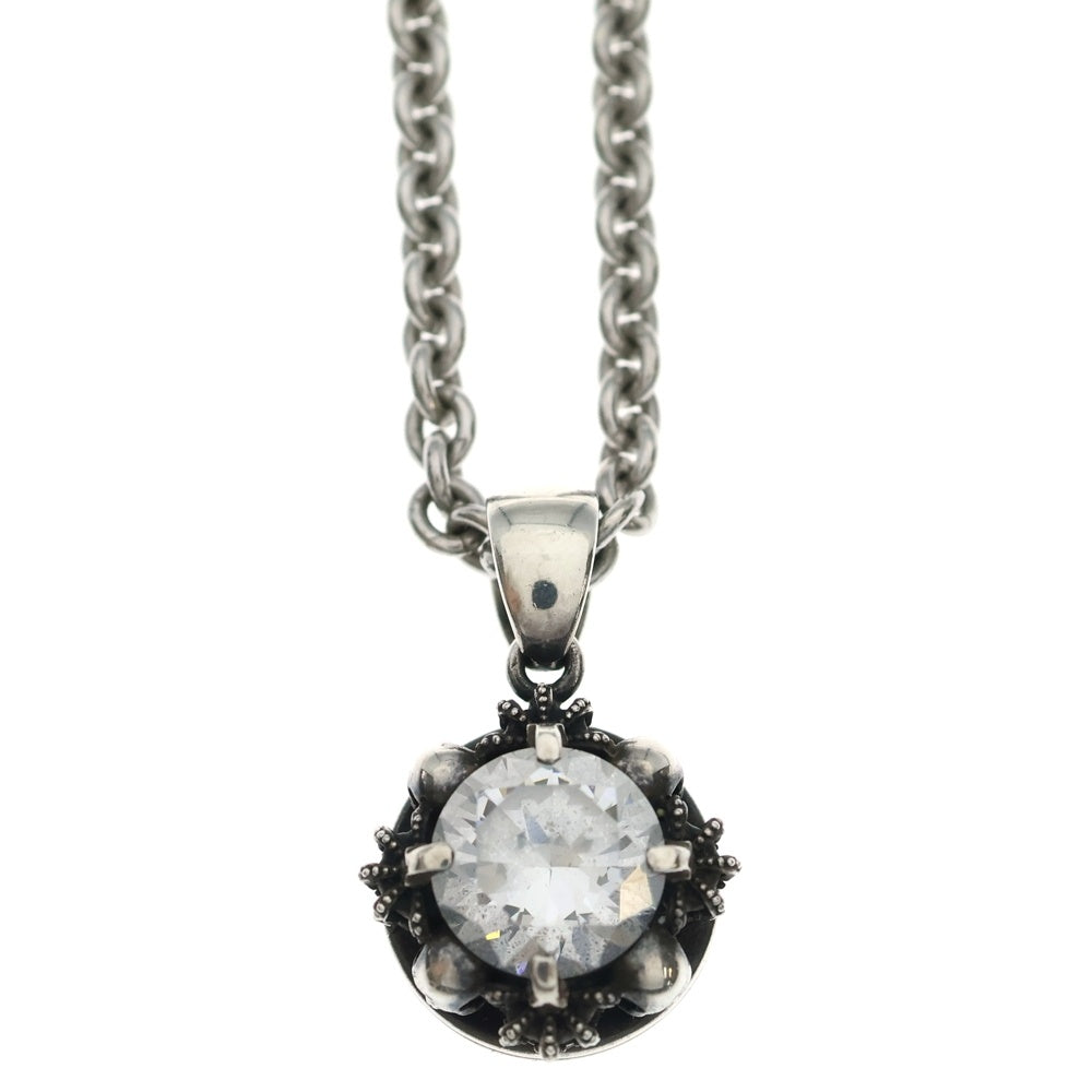 Justin Davis(ジャスティンデイヴィス) FUTURE WHELL フューチャーホイール クラウン スカルモチーフ ジルコニア ペンダント ネックレス シルバー SPJ555 レディース