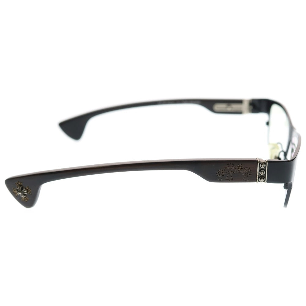 CHROME HEARTS(クロムハーツ) THO BRIWG ウッドフレーム メガネ サングラス ブラウン/ブラック ※度入り