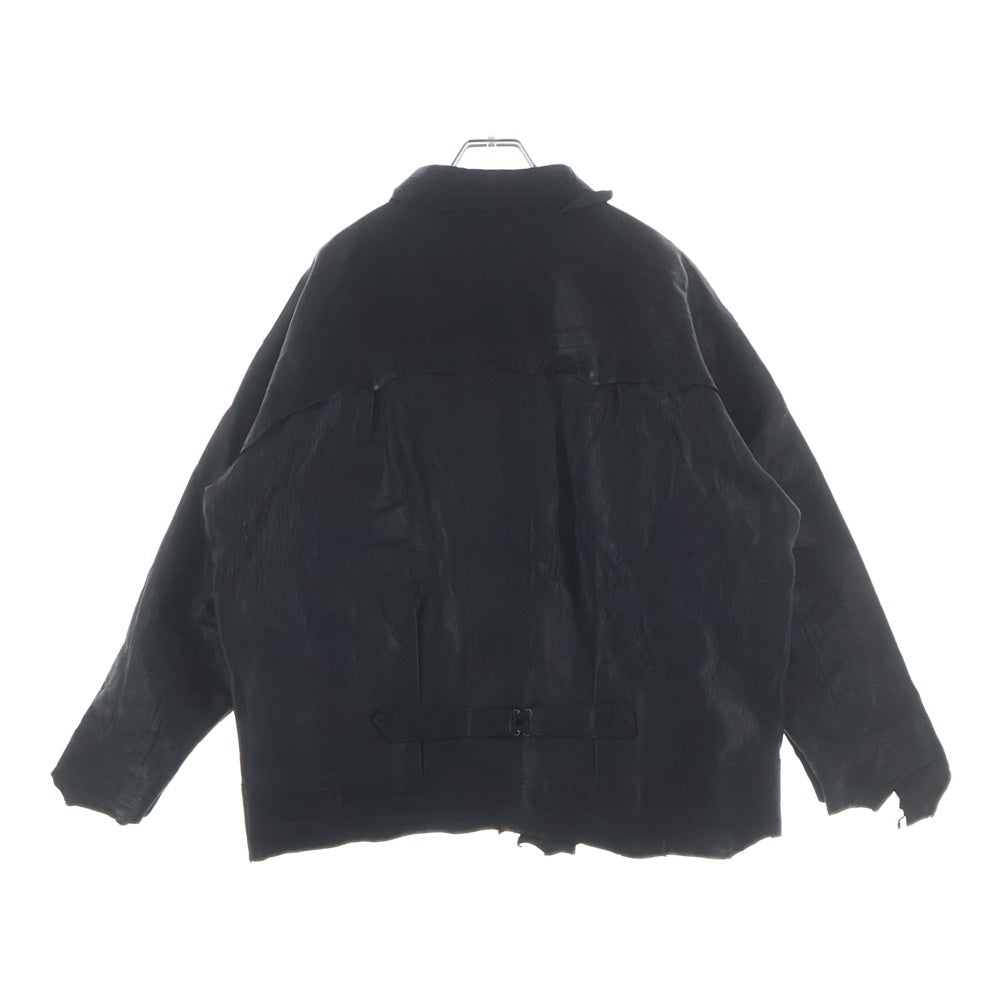 GOOD KARMA DEVELOPMENT(グッドカルマ ディベロップメント) LEATHER BLOUSE DAVE ダイブ エゾジカレザージャケット ブラウス ブラック