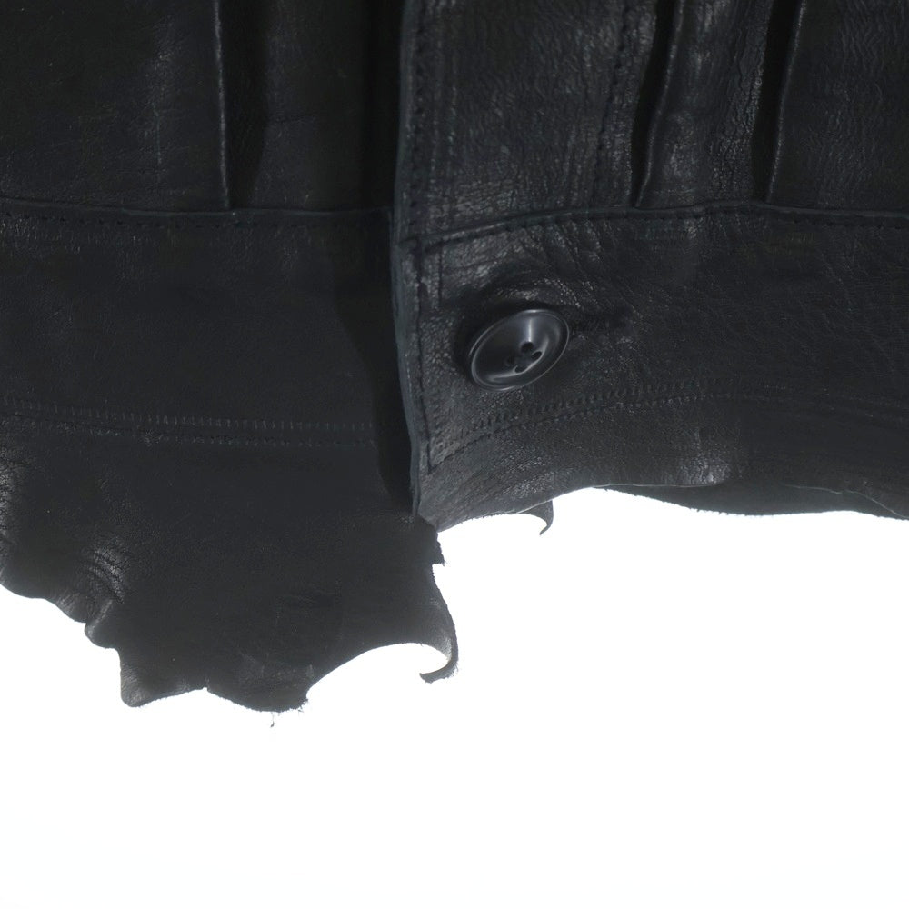 GOOD KARMA DEVELOPMENT(グッドカルマ ディベロップメント) LEATHER BLOUSE DAVE ダイブ エゾジカレザージャケット ブラウス ブラック