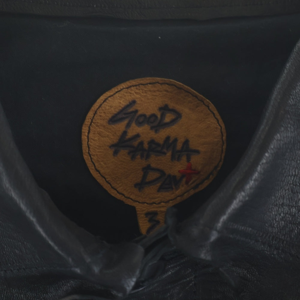 GOOD KARMA DEVELOPMENT(グッドカルマ ディベロップメント) LEATHER BLOUSE DAVE ダイブ エゾジカレザージャケット ブラウス ブラック