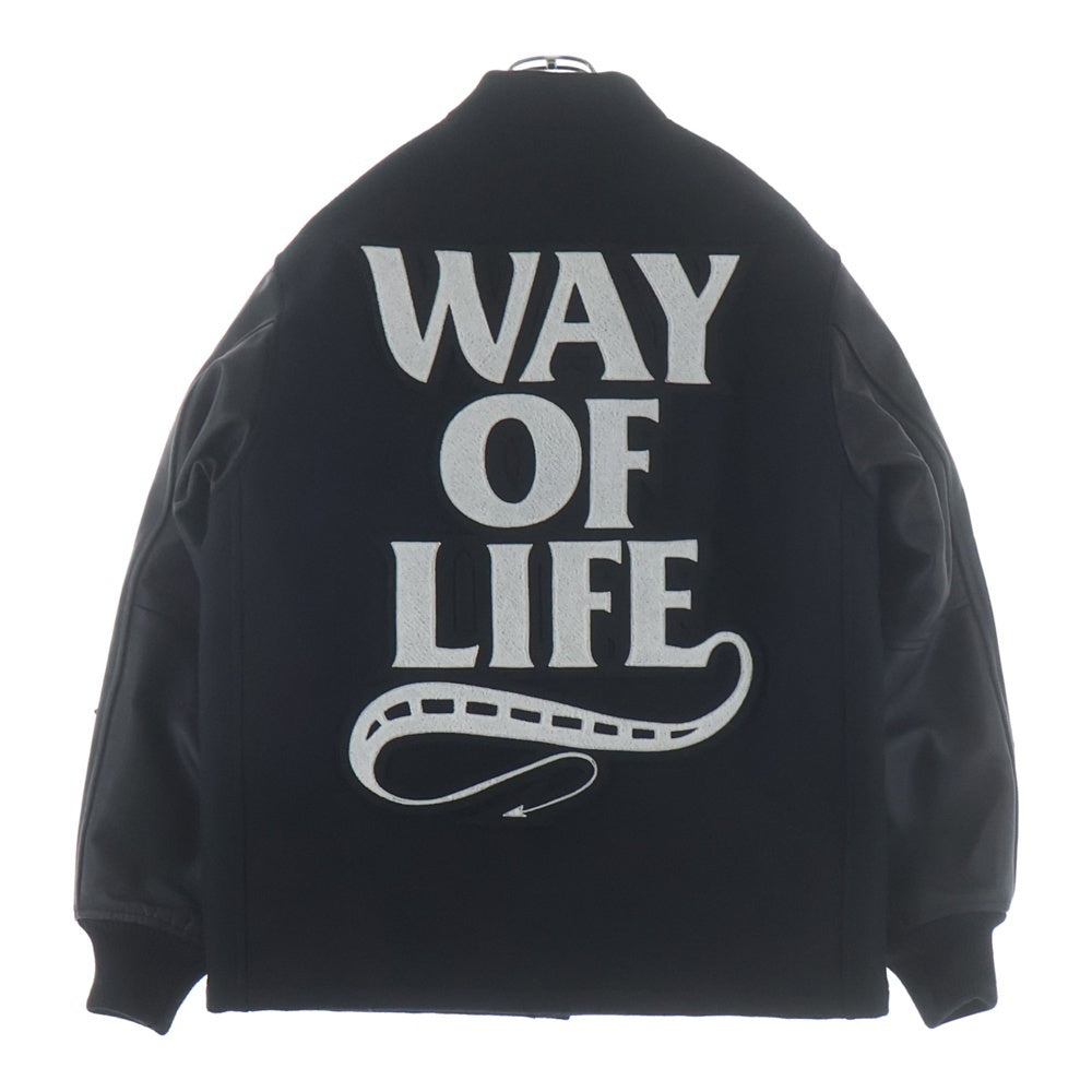 RATS(ラッツ) ×NEIGHBORHOOD×WTAPS 20th LEATHER X MELTON COMBINATION JACKET ネイバーフッド ダブルタップス トリプルコラボ 20周年 スタジアムジャケット25'SPJ-0102