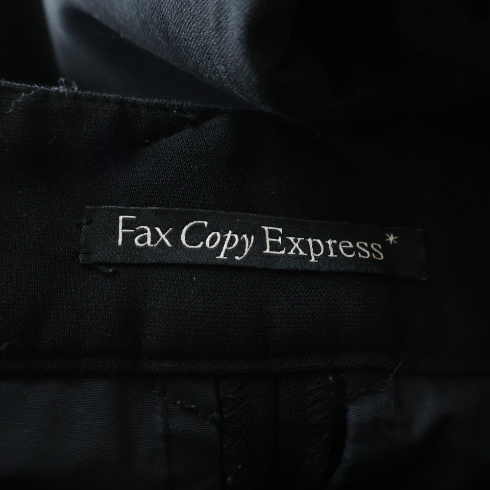 Fax Copy Express(ファックスコピーエクスプレス) 21SS Front Pocket Wide Leg Trouser フロントポケット 1タック ワイドレッグ トラウザー パンツ ブラック 21SS-PT01-BK