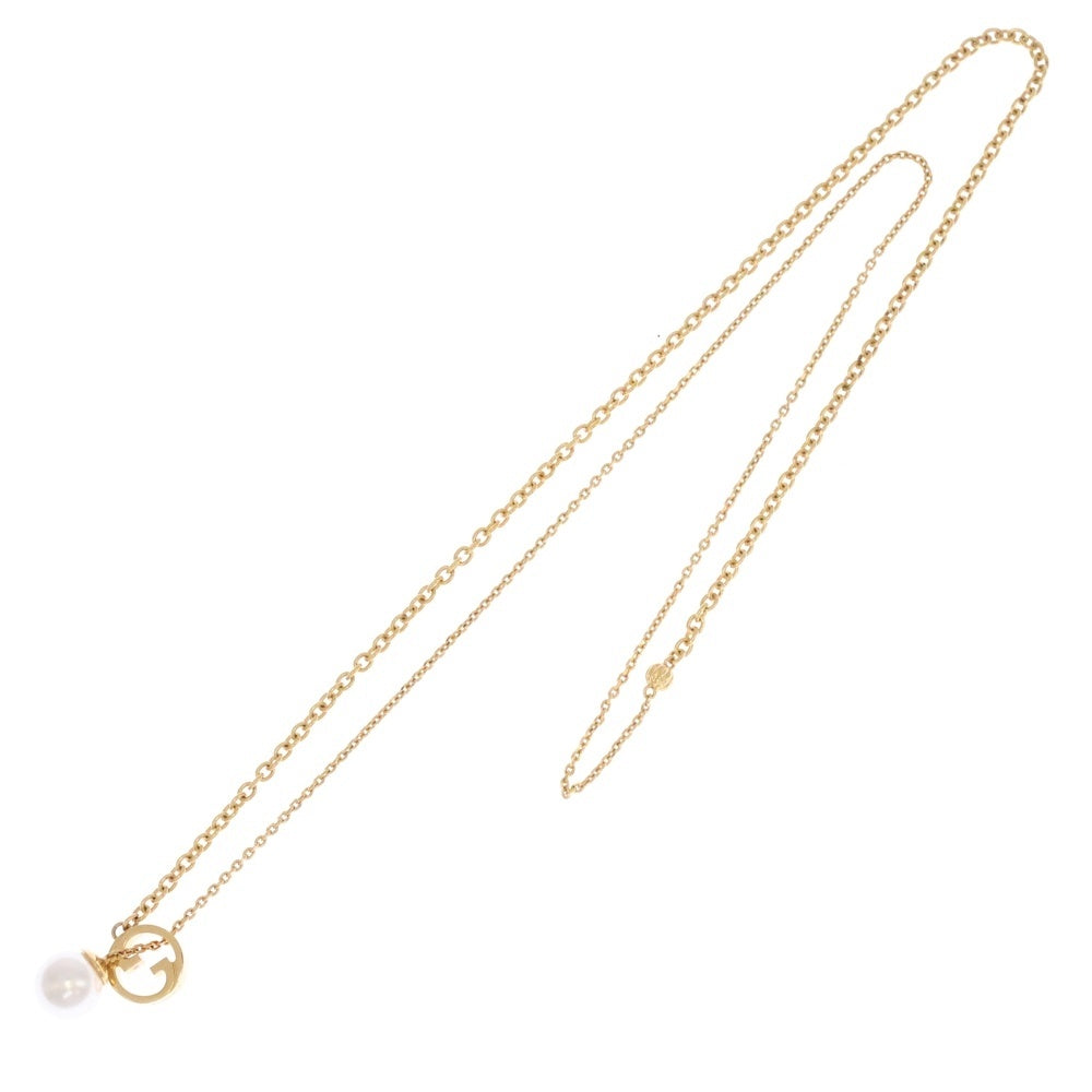 GUCCI(グッチ) ブロンディ インターロッキングG ドロップパール ネックレス ゴールド レディース